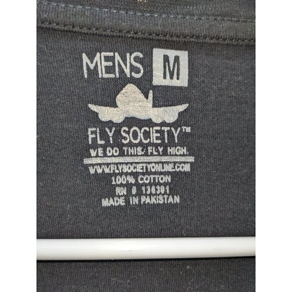 Fly Society Mens Medium Black With Graphic on Front and Sleeves - Picture 3 of 5
